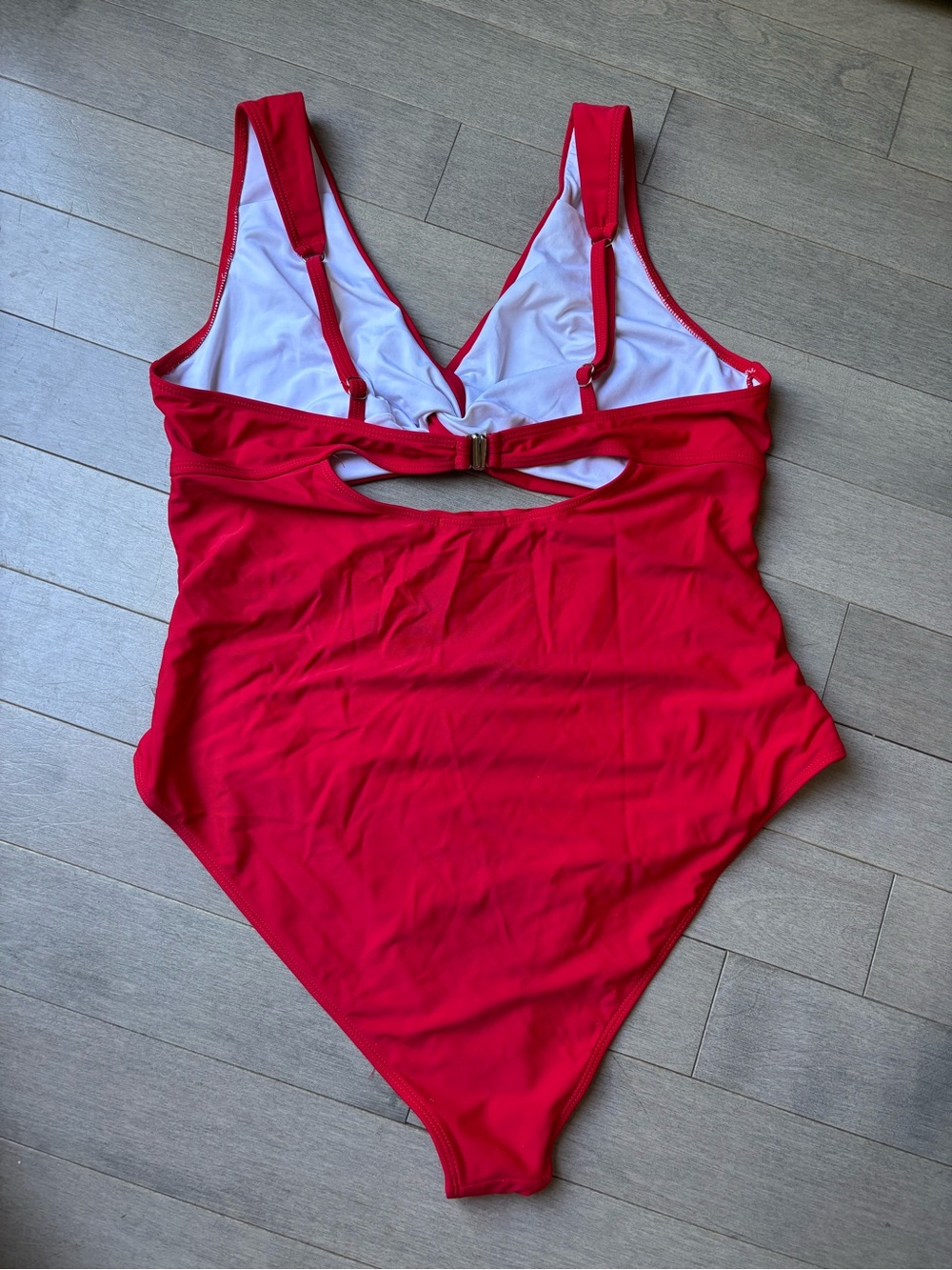 Women’s Aimage Red One Piece Front Twist Summer Pool Beach Bathing Suit XXL - Picture 2 of 3